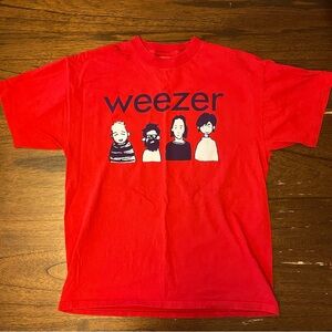 Red Weezer Graphic T-Shirt Vintage Y2K